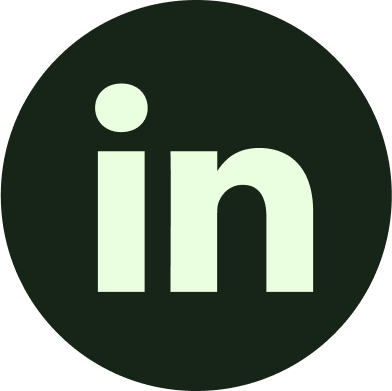 Icone Linkedin vert clair sur fond vert