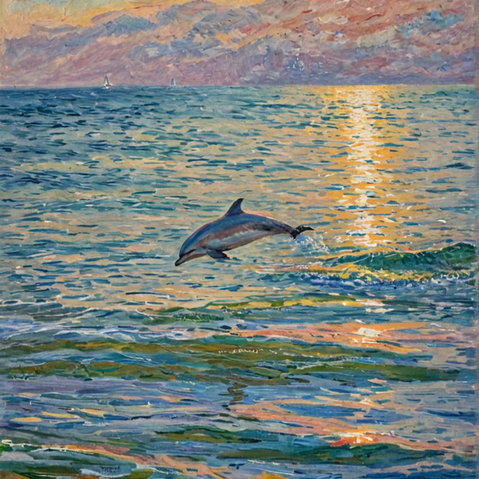 Illustration d'un dauphin symbolisant l'écriture de paroles par Franck Zussy