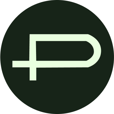 Icone Proz vert clair sur fond vert