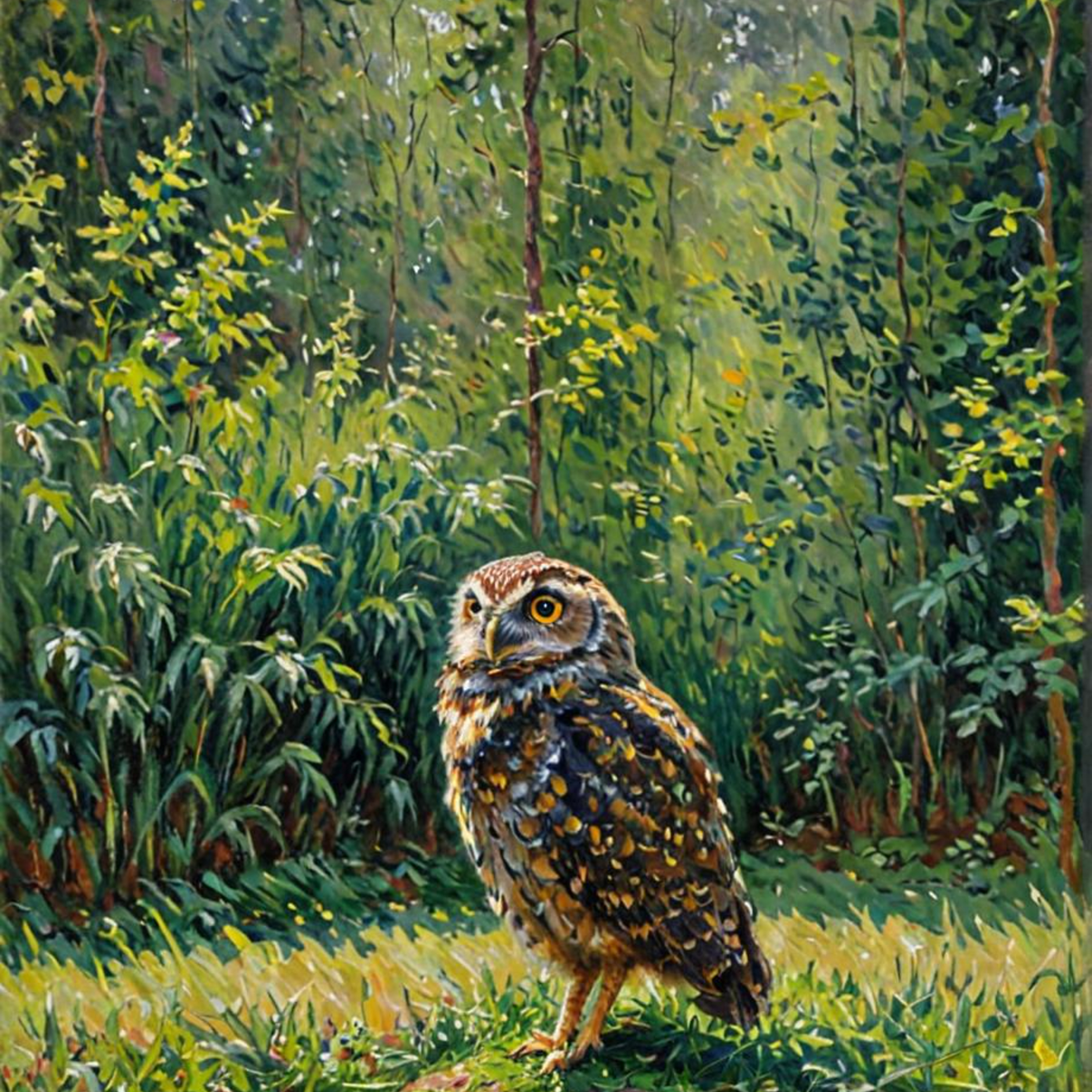 Illustration d'un hiboux symbolisant la traduction littéraire par Franck Zussy